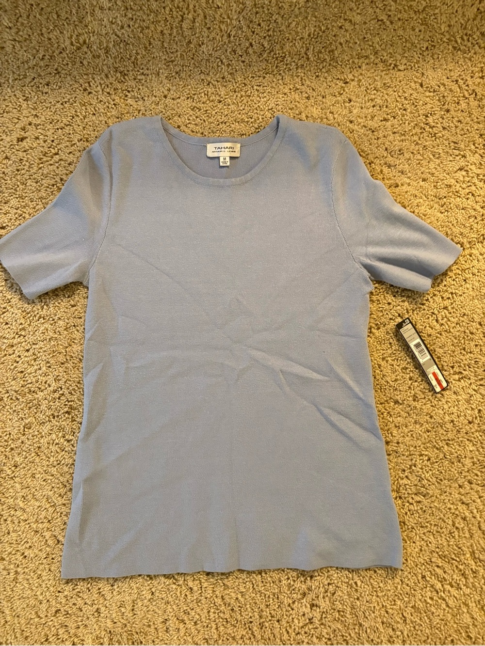 Tahari Pale Lavender Crewneck Knit Top